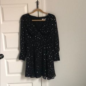 BB Dakota Black with Silver Metallic Dress